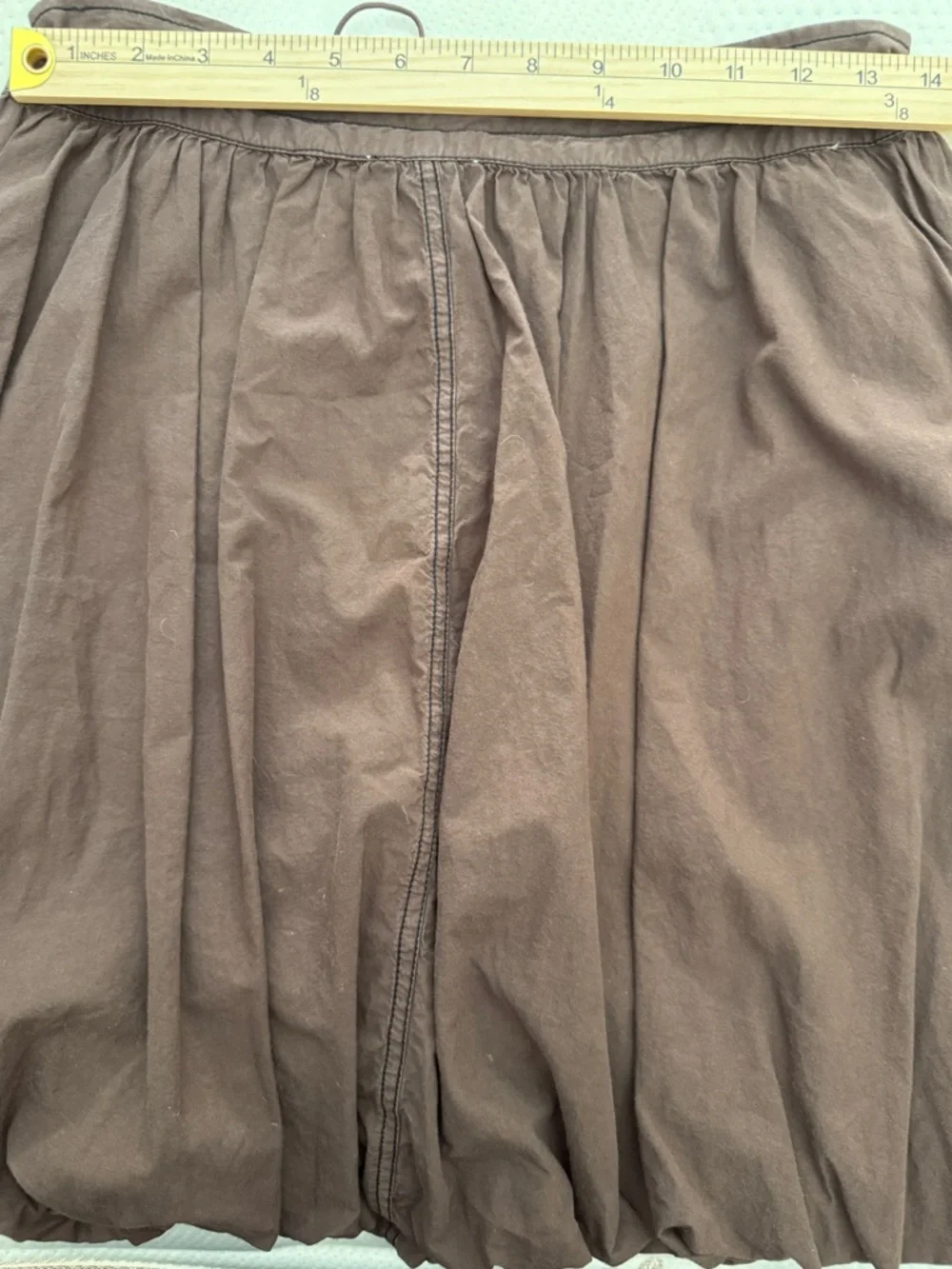 Pilcro Anthropologie Parachute Bubble Mini Skirt Chocolate Brown Size 6